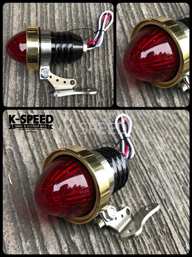 【予約販売商品】K-SPEED ヴィンテージスタイル ロケットテールランプ ブレーキランプ レッド バイク カスタムパーツ 汎用型番無し|サンフェルナンド