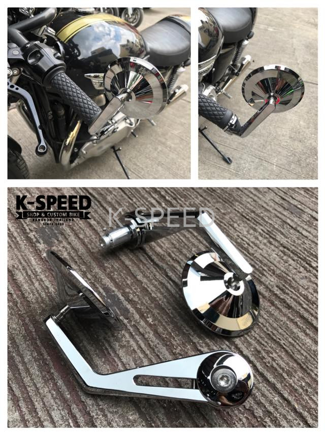 【予約販売商品】K-SPEED サイドミラー Diabolus CNC 球面 クローム バイク カスタムパーツ｜サンフェルナンド