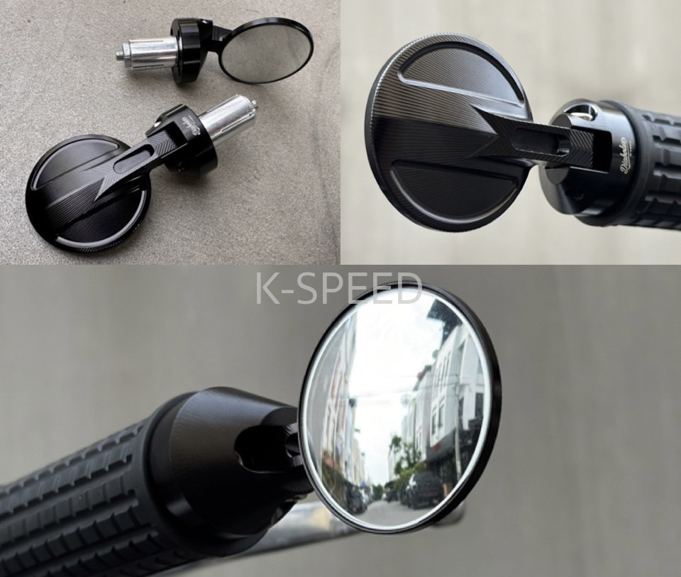 【予約販売商品】K-SPEED バーエンドミラー S2 汎用 小型 5cm CNCアルミ バイク カスタムパーツ ハンドルミラー ミラー 左右セット｜サンフェルナンド