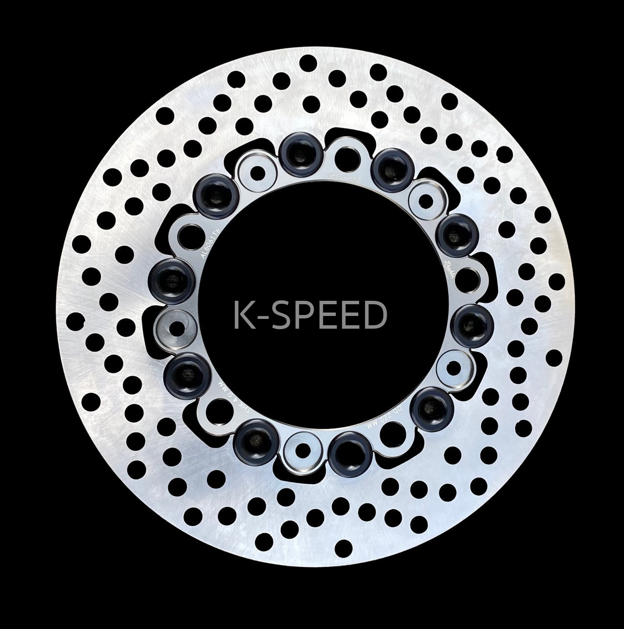 【予約販売商品】K-SPEED ホンダ スーパーカブ C125用 220mm フロントブレーキディスク (gray black pins) バイクカスタム｜サンフェルナンド