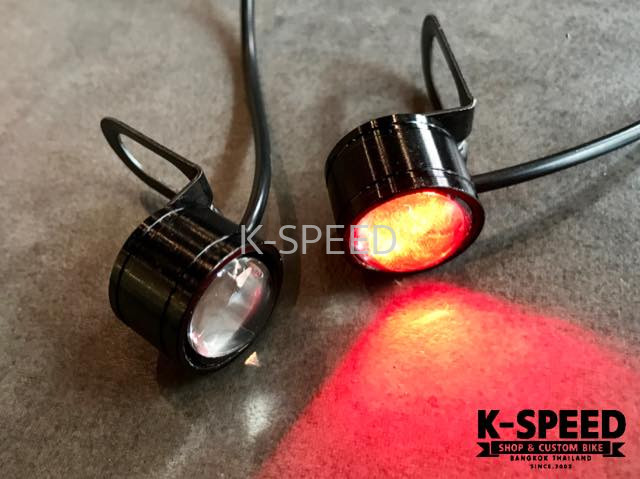 【予約販売商品】K-SPEED 小型LED補助ライト レッド マウントブラケット付 バイク カスタムパーツ 汎用型番L001|サンフェルナンド