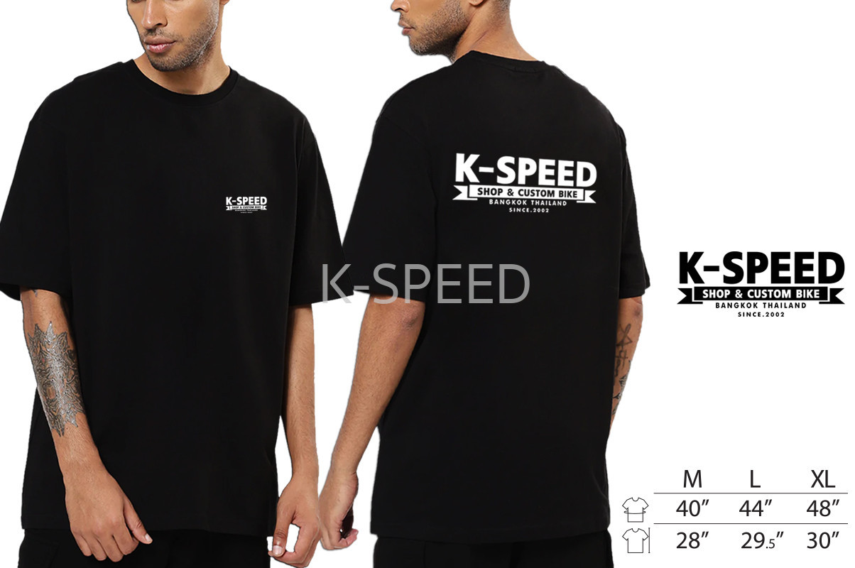 【予約販売商品】K-SPEED Tシャツ ブラック 100%コットン バイク カスタムパーツ 記念モデル｜サンフェルナンド