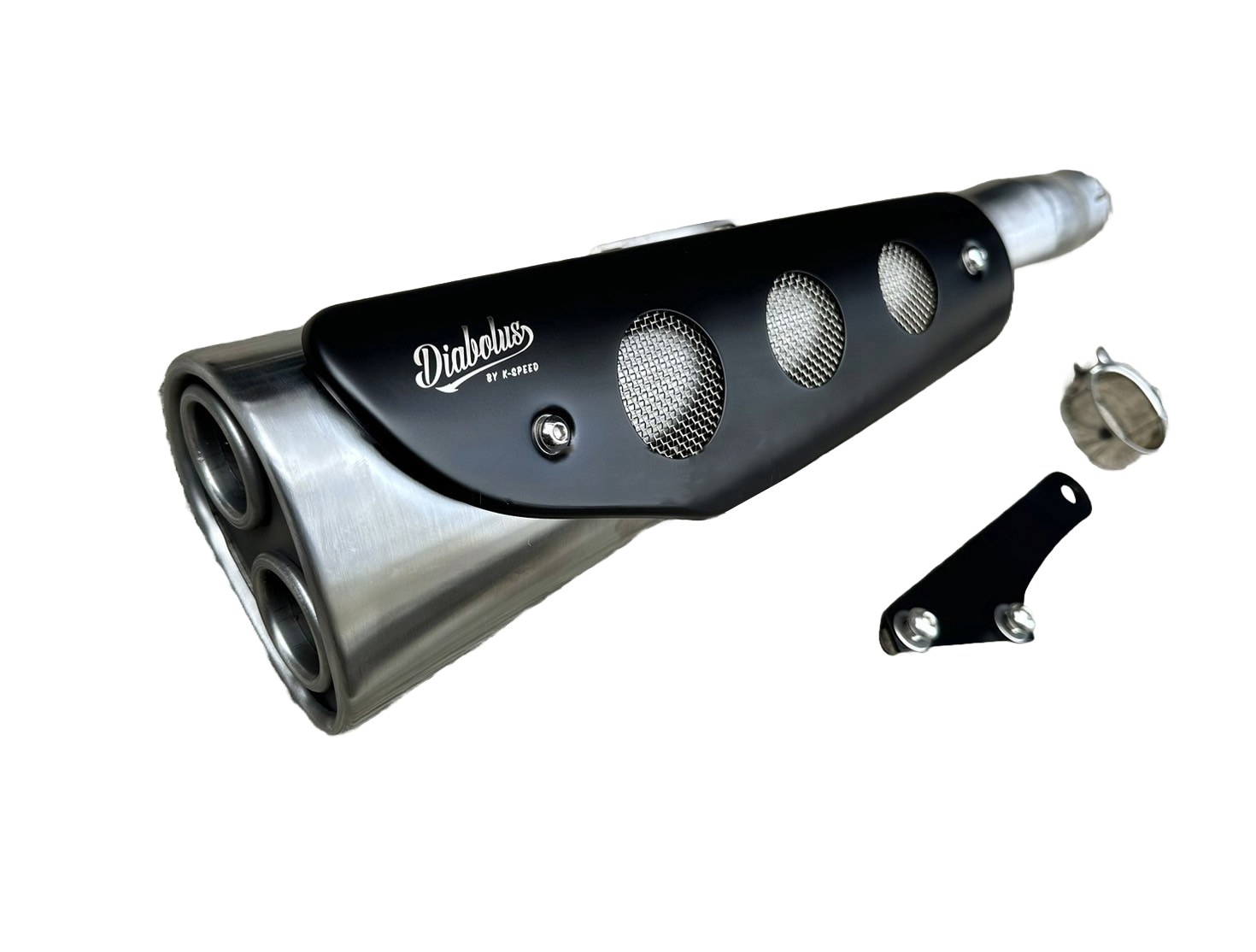 K-SPEED Diabolus SX21 スリップオンマフラー Retro Slip on exhaust for Triumph Speed400 & Scrambler 400x トライアンフ イギリス スピード400 スクランブラー トライアンフモーターサイクル｜サンフェルナンド