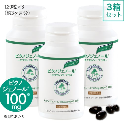 ピクノジェノール エクセレントプラス[3箱書き割り]【90日分・360粒】[pycnogenol 360] [fs01gm]【おすすめ】
