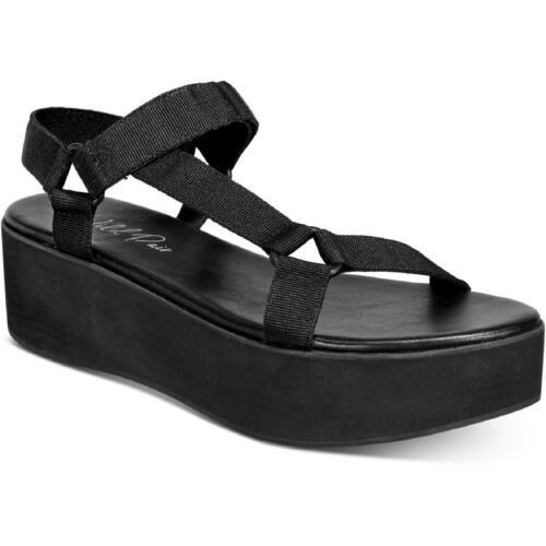 Wild Pair Womens Sawwyer Black Flatform Sandals 7.5 Medium (B M) レディース画像