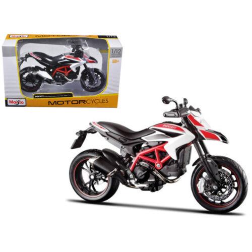Maisto 1/12 Motorcycle 2013 Ducati Hypermotard SP White with Black/Red Stripes画像