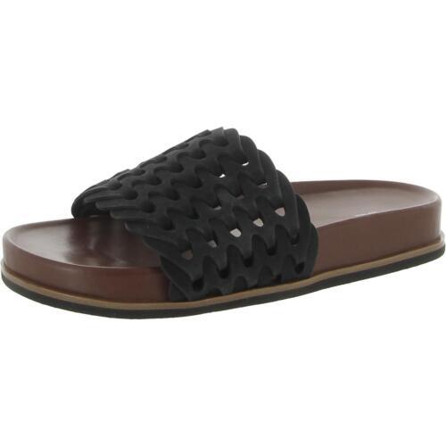 ラグアンドボーン Rag & Bone Womens Bailey Black Leather Cut-Out Slide Sandals Shoes レディース画像