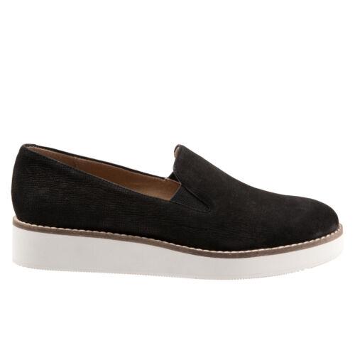 ソフトウォーク Softwalk Whistle S1810-001 Womens Black Leather Slip On Loafer Flats Shoes 11 レディース画像
