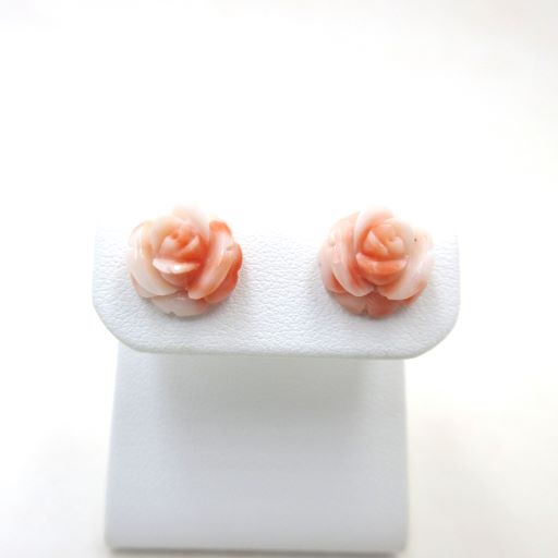 ピンク珊瑚 ピアス 長径約10mm バラ シルバー 深海珊瑚 ピンク さんご サンゴ コーラル sango coral 本珊瑚 無染色 宝石珊瑚 お守り アクセサリー ジュエリー ギフト プレゼント|珊瑚の雫