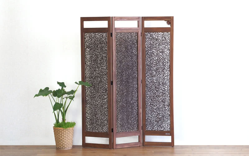 衝立 高さ143cm 折りたたみ式 4枚 和家具 パーテーション 唐木家具 衝立 高さ143cm 折りたたみ式 4枚 和家具 パーテーション 唐木