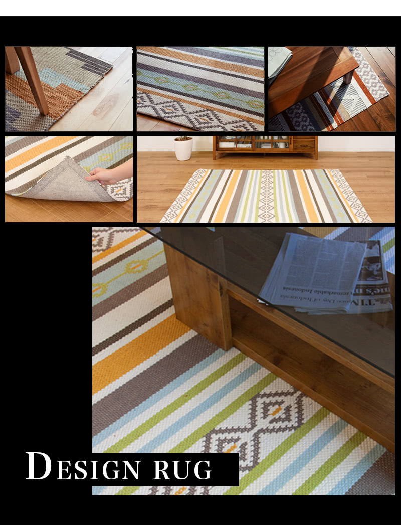 ラグマット 約190 X130cm パソコンデスク コットンラグ インド ラグ