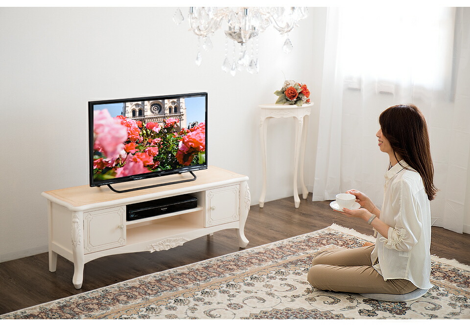 激安本物 42インチ対応 37v型 テレビ台 ローボード 可愛い 白 ホワイト アンティーク調 幅110 姫家具 猫脚 テレビボード おしゃれ アンティーク風 テレビボード 高級感 ロマンティック 110cm幅 猫脚 クラシカル レトロ 上品 クラシック エレガント優雅 Aku