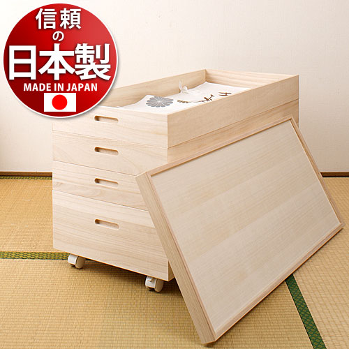桐箱 桐衣裳箱 高さ55(キャスター付き) 衣類の収納に最適な天然桐材使用 和風 衣類収納 着物 収納 ケース 桐箱 桐製 ボックス 箪笥 コロ付き収納ケース コロ付き 便利 衣装ケース たんす 国産品