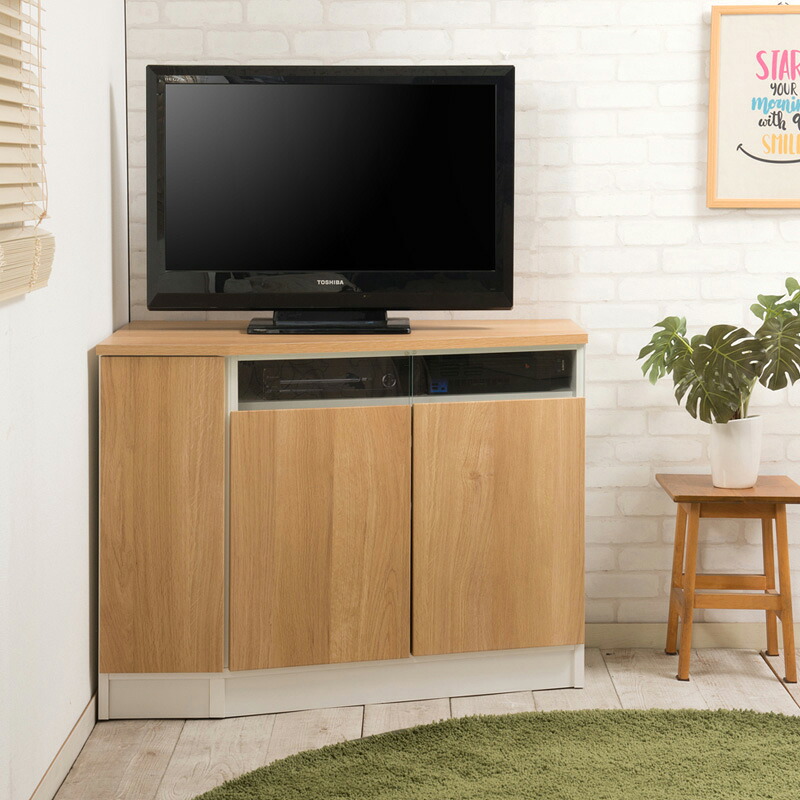 最大3000円OFFクーポン配布中 07/18(土)00:00～ テレビ台 テレビボード 幅99.5 約幅100cm 左壁付け キッチン 日本製 完成品 木目 ダイニング家具 リビングダイニング 大容量 お洒落 リビングボード 多用途 収納 ナチュラル コーナーテレビ台 収納ラック｜インテリア雑貨 サンゴスタイル