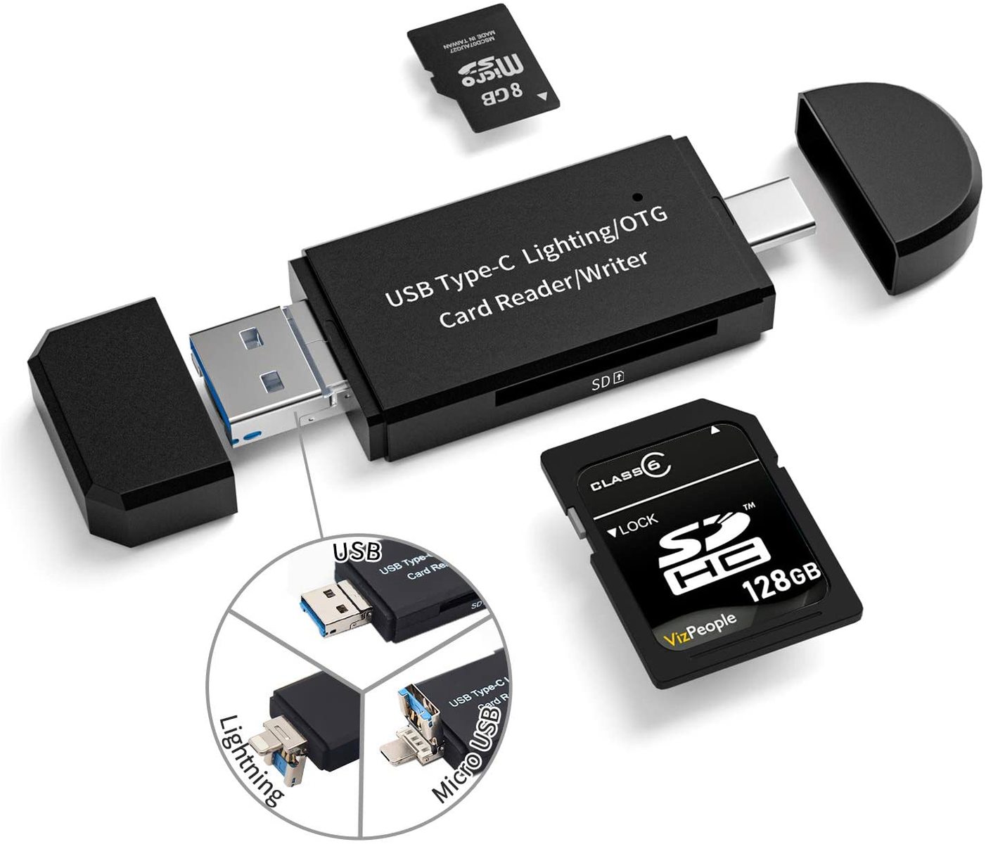 楽天市場 Sdカードリーダー Iphone Type C Usb メモリ カードリーダー 4in1 Iphone Type C Android Macbook Pc パソコン タブレット マルチ 万能 多機能 Otg機能搭載 Lightning Microusb 高速データ転送 容量不足 メモリー不足 Usbメモリ ファイル管理 Sd Micro Sd対応