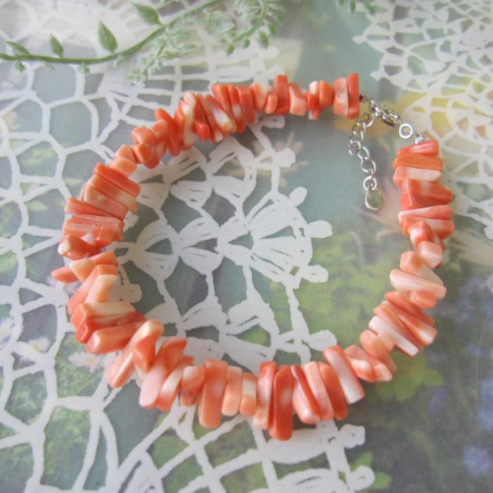 楽天市場】美しいピンク珊瑚 枝のブレスレット SILVER.925アジャスター