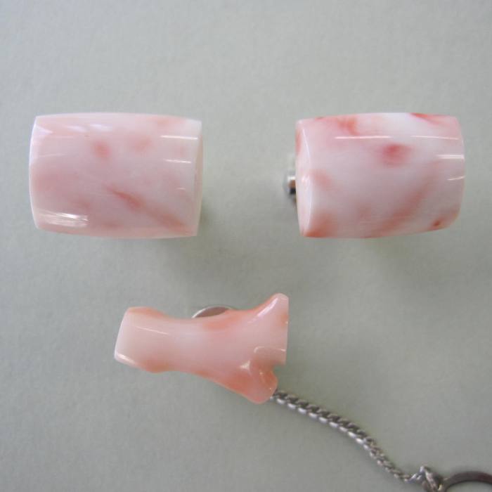 楽天市場】ピンク珊瑚 カフスセット メンズアイテム カフリンクス