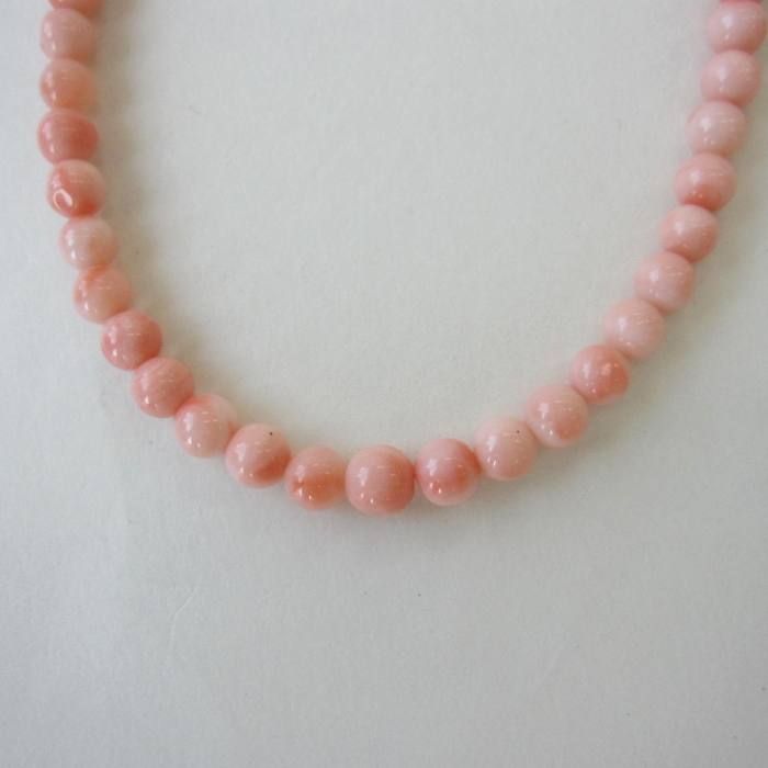 楽天市場】ピンク珊瑚 ネックレス （センター8ミリ） G.SILVER 『宝石