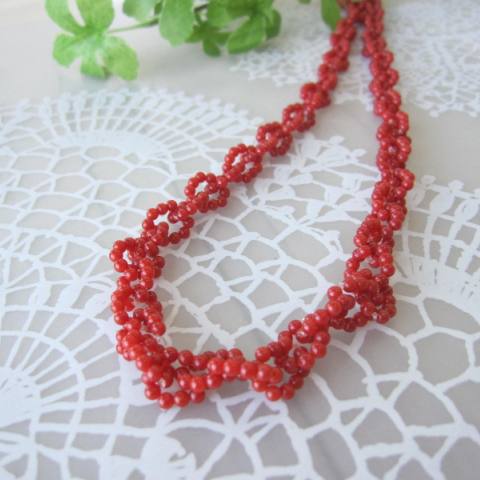 楽天市場】イタリア産赤珊瑚 3連ねじりネックレス 57センチ 『宝石