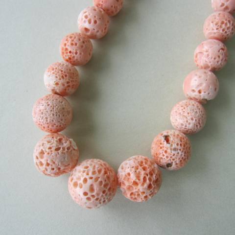 艶々✨もも珊瑚 丸玉 デザイン ネックレス silver刻印 約33.7g 大珠 艶々✨もも珊瑚 丸玉 デザイン ネックレス silver刻印 約33.7g 大珠