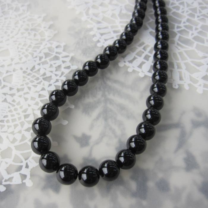 天然 黒珊瑚ネックレス（大玉１０mm珠）鑑別書付き② 楽天市場】黒珊瑚 ネックレス （10mm） G.SILVER 葬儀 喪服