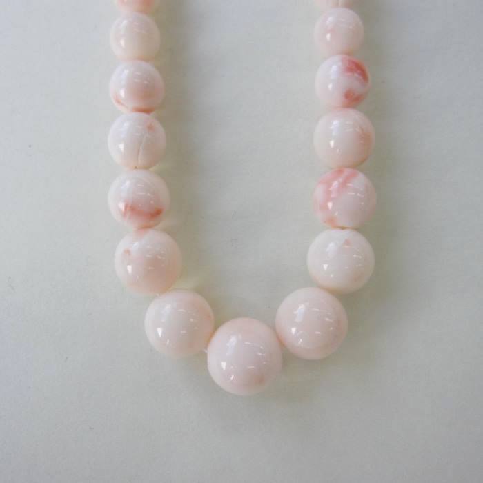 ピンク珊瑚ネックレス 本サンゴ　く17 楽天市場】≪1年保証付き≫ ピンク珊瑚あみあみネックレス シンプル