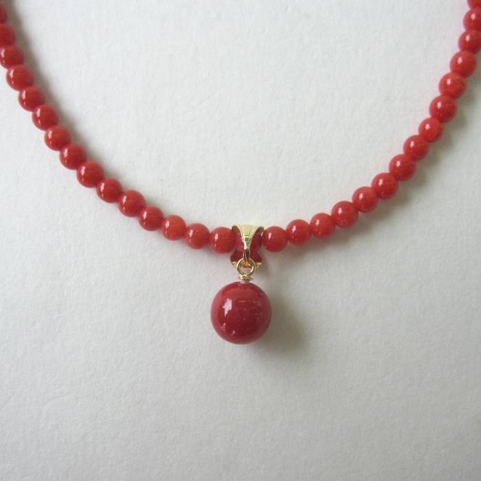 楽天市場】イタリア産赤珊瑚 3連ねじりネックレス 57センチ 『宝石