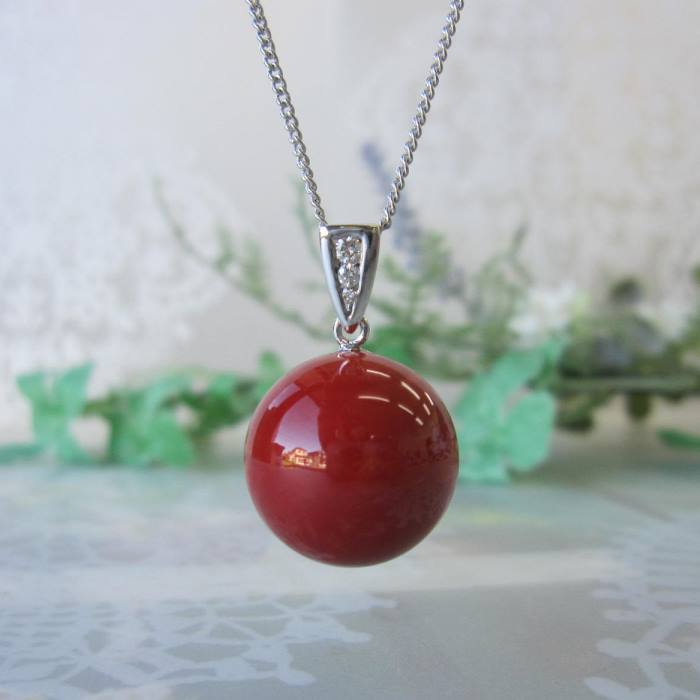 楽天市場】日本・高知産血赤珊瑚 ネックレス K14 センター6.2ミリ 53cm