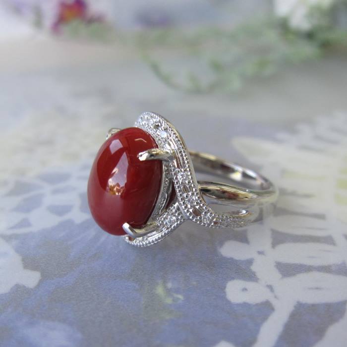 楽天市場】日本・高知産血赤珊瑚 「豪華・大粒」 プラチナ デザイン