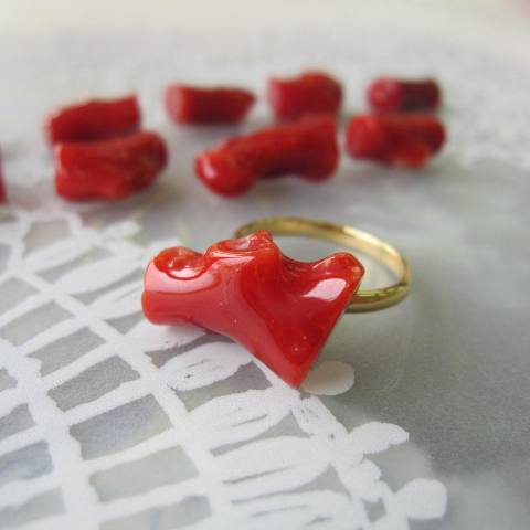 楽天市場 日本 高知産赤珊瑚枝のフリーリング 指輪 天然 宝石サンゴ 珊瑚職人館ー土佐