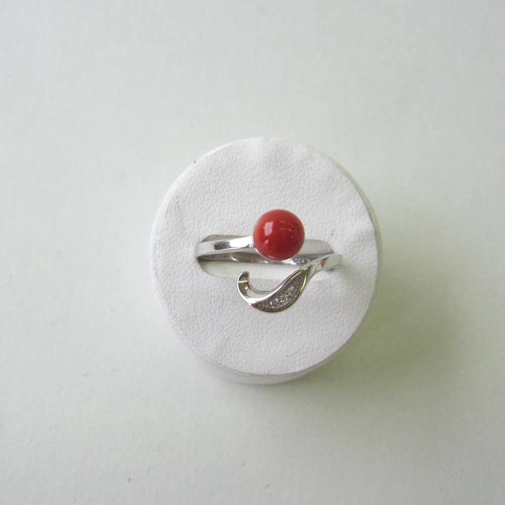 高知県のサンゴ⭐の シルバーの指輪 楽天市場】日本 高知産赤珊瑚 シルバー フリーリング （7.6ミリ