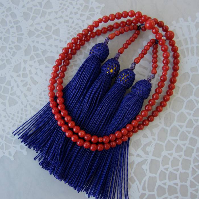 楽天市場】イタリア産赤珊瑚 数珠（約4.6ミリ） （真言宗） 二輪 高級