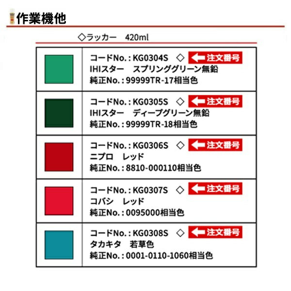 ブランド品専門の 6本セット タカキタ 若草色 純正No:0001-0110-1060相当色 農業機械用スプレー KG0308S KBL 作業機用  ラッカースプレー ケービーエル ※沖縄 離島は発送不可 fucoa.cl