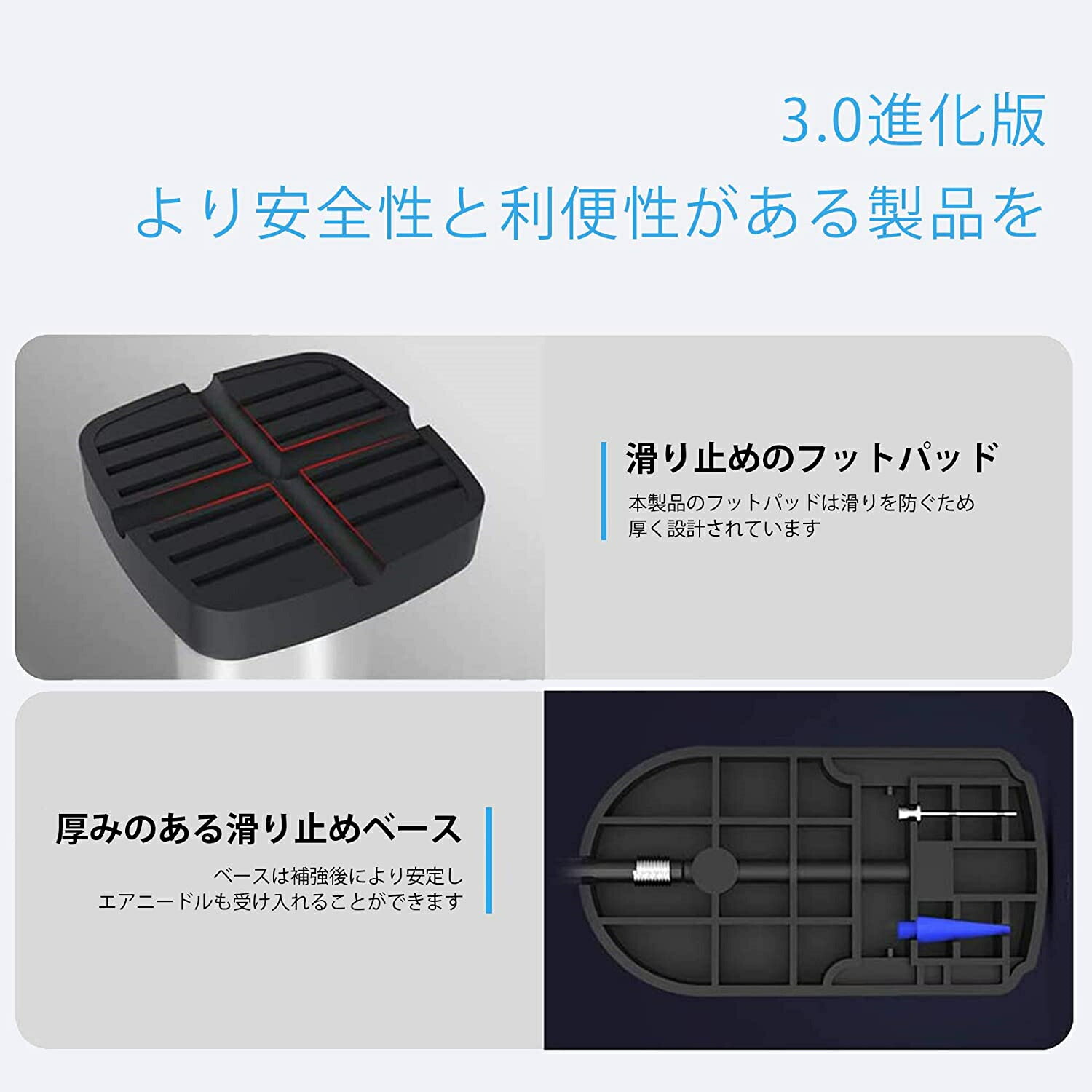 市場 空気入れ 携帯ポンプ エアポンプ 足踏み式 自転車用 英式対応 米式 コンパクト 仏式 フットポンプ