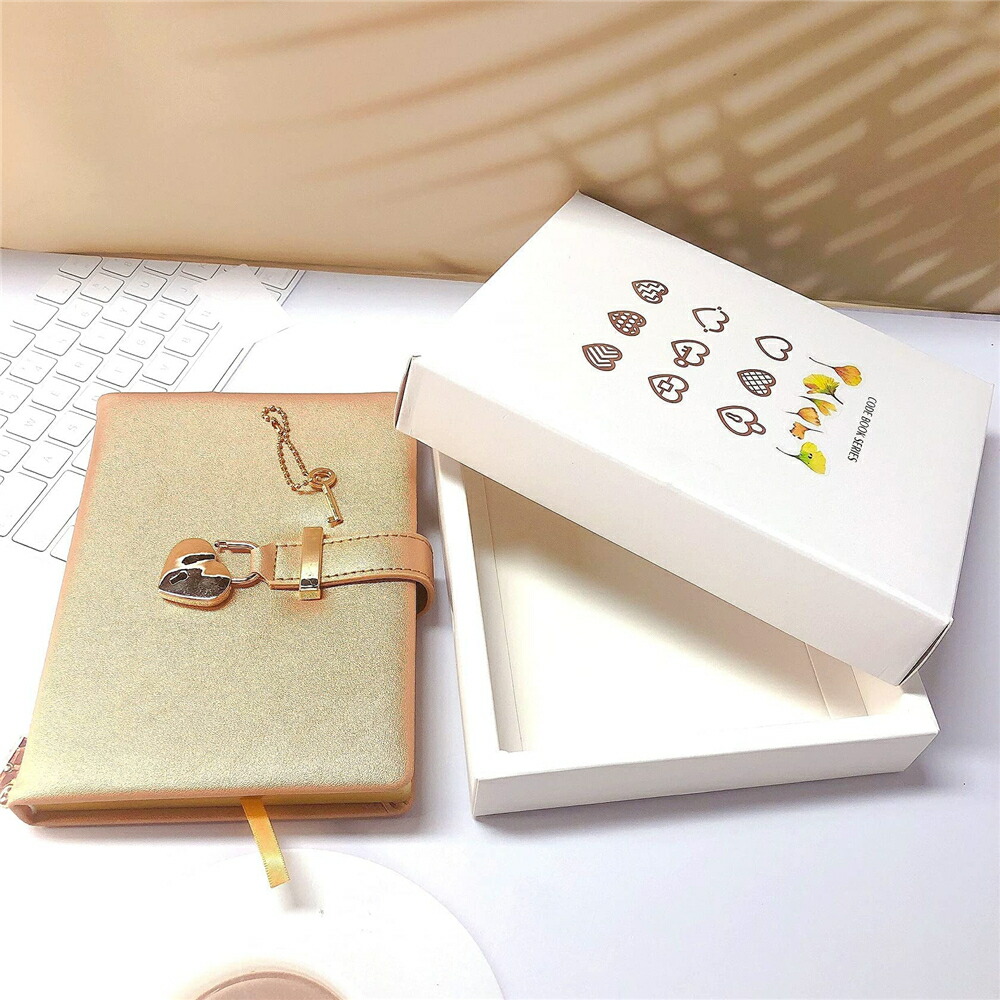 鍵付きノート日記帳 B6ノートメモ帳 Gold Rose おしゃれ キャンパスノート スケジュール帳 ダイアリーブック プレゼント 学生 学用品 文房具 新学期準備 記念日誕生日や入学 鍵付きノート手帳ミニ6小学生 売店 鍵付きノート手帳ミニ6小学生