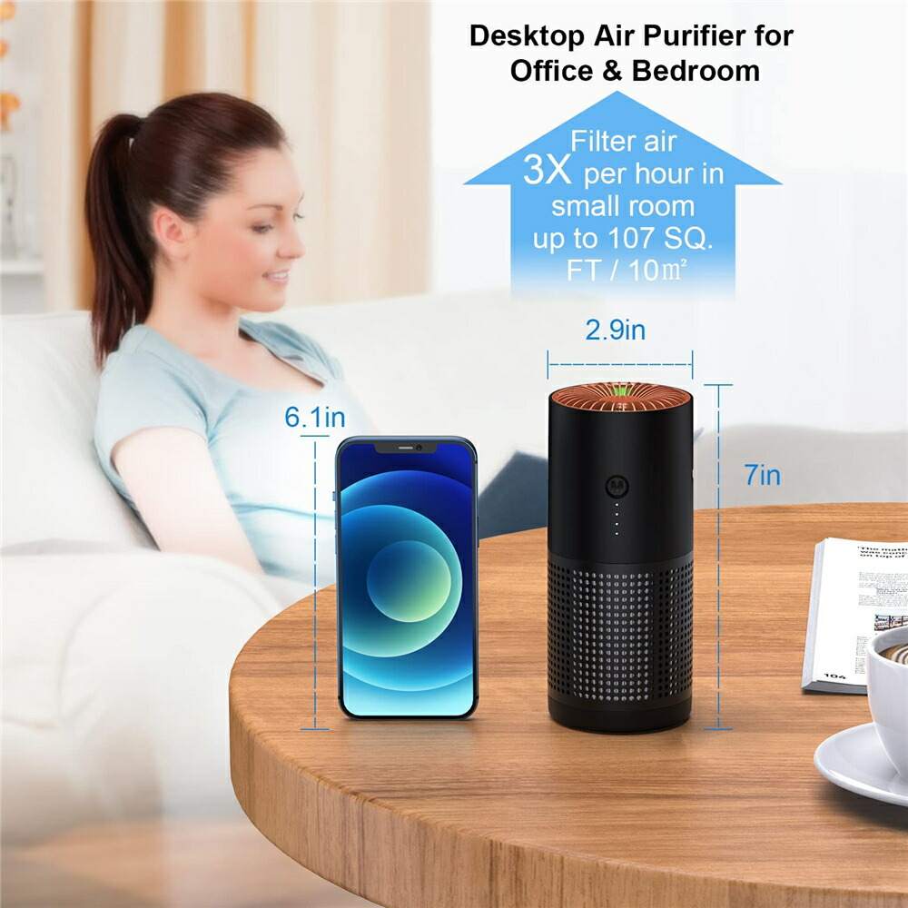市場 空気清浄機 H13級hepa ペット ほこり タバコ Usb給電式静音 小型 花粉 車用 ハウスダスト くうきせい空気清浄機 卓上