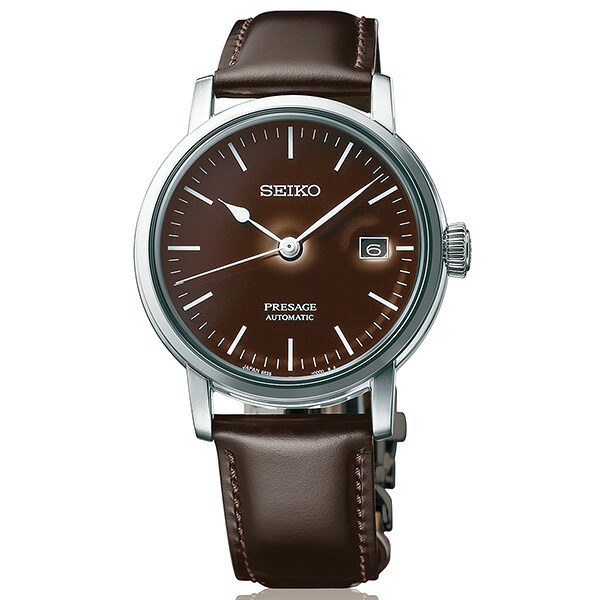 セイコーワッチ プレザージュ プレステージライン 琺瑯 渡辺勢絵柄青写真 メカニック自動小銃書典 茶 Sarx067 1巻き Double19productions Com