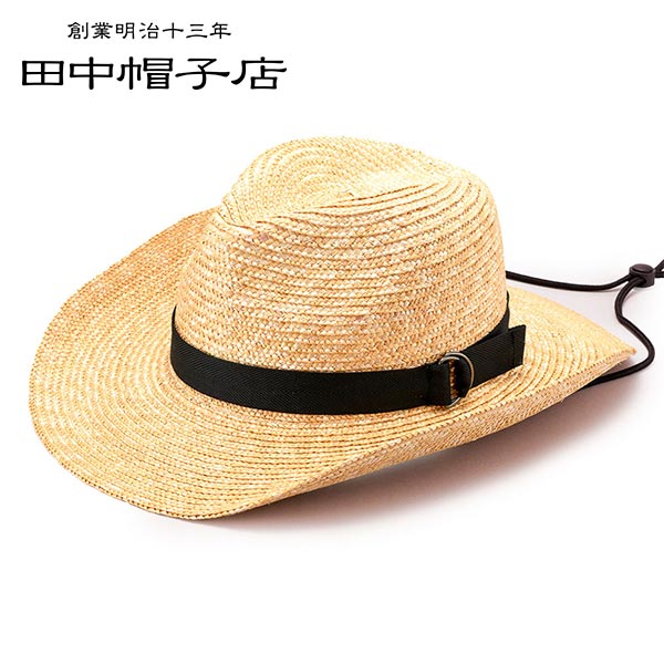 【田中帽子店】カンカン帽　ナチュラル　ポークパイ型　麦わら帽子　日本製　59㎝ 田中帽子店 田中帽子 Alma ポークパイ型 つば広 カンカン帽 日本