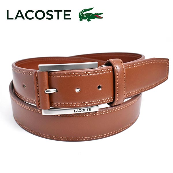 LACOSTE ブラウンレザーベルト クロコダイル型押し Amazon | [ラコステ] ベルト [公式] スムース/クロコ型