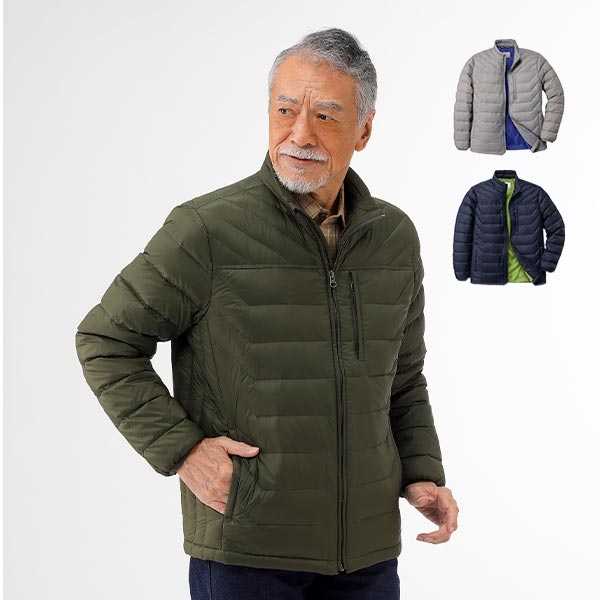 楽天市場】ライトマジック（R） 配色ダウンジャケット ノーカラー