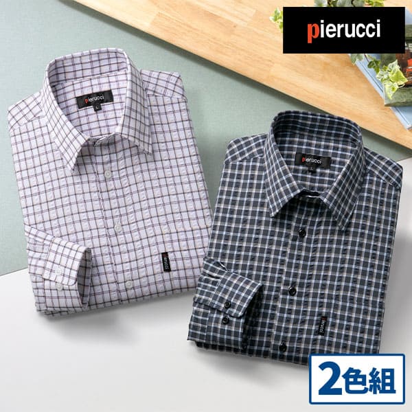 楽天市場】彩香 ピエルッチ ウール入り格子柄シャツ 2色組 GV-059 1