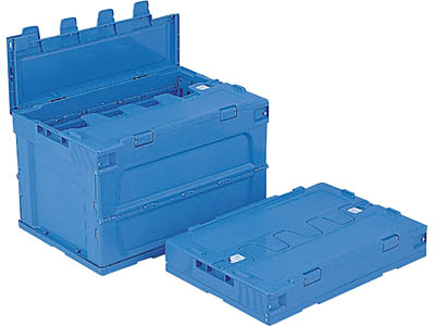 折りたたみ収納ボックス・収納ケースフタ付　Ｐ５１Ｂ&minus;Ｄ　＜外寸＞53&times;36.6&times;34.2cm｜ぷらすちっく屋　サンコー