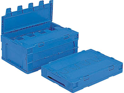 折りたたみ収納ボックス・収納ケースフタ付　P31B　＜外寸＞53&times;36.6&times;23.8cm｜ぷらすちっく屋　サンコー