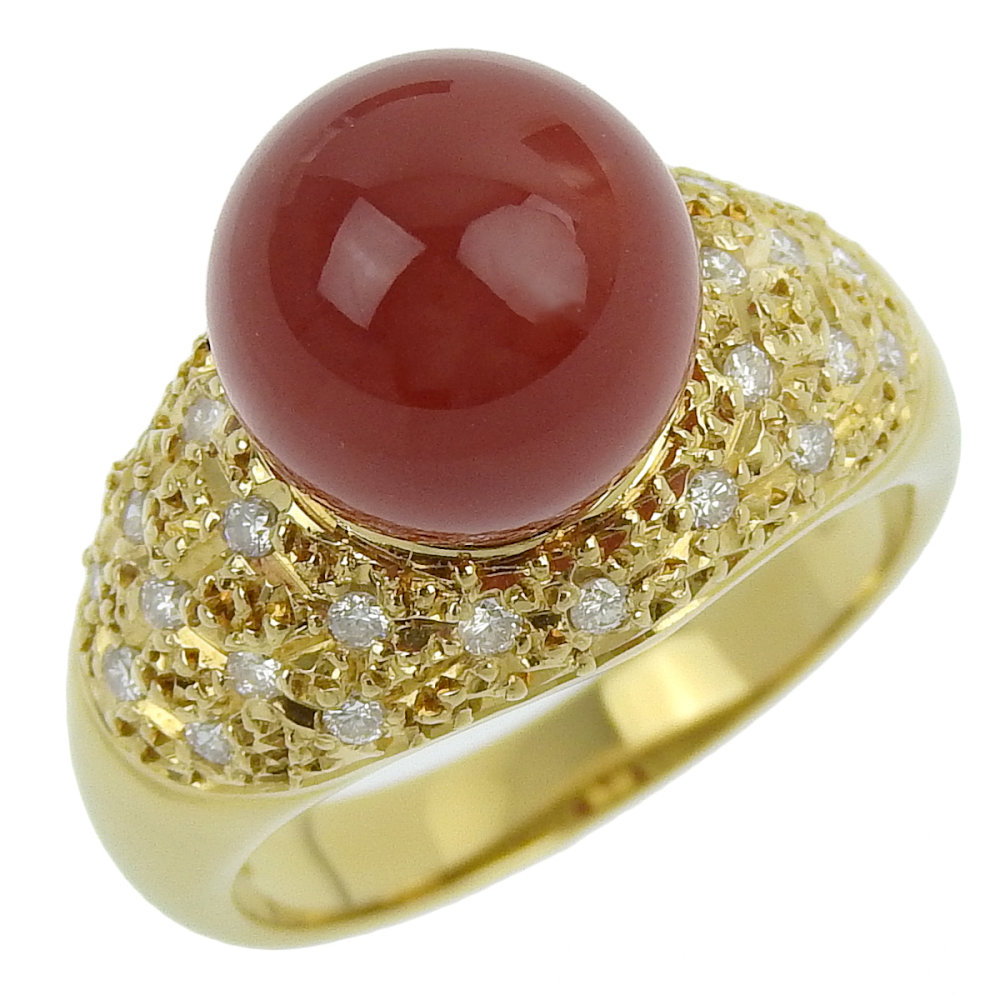 楽天市場】【新品仕上げ】K18 珊瑚 リング デザイン 指輪13号 ±4まで