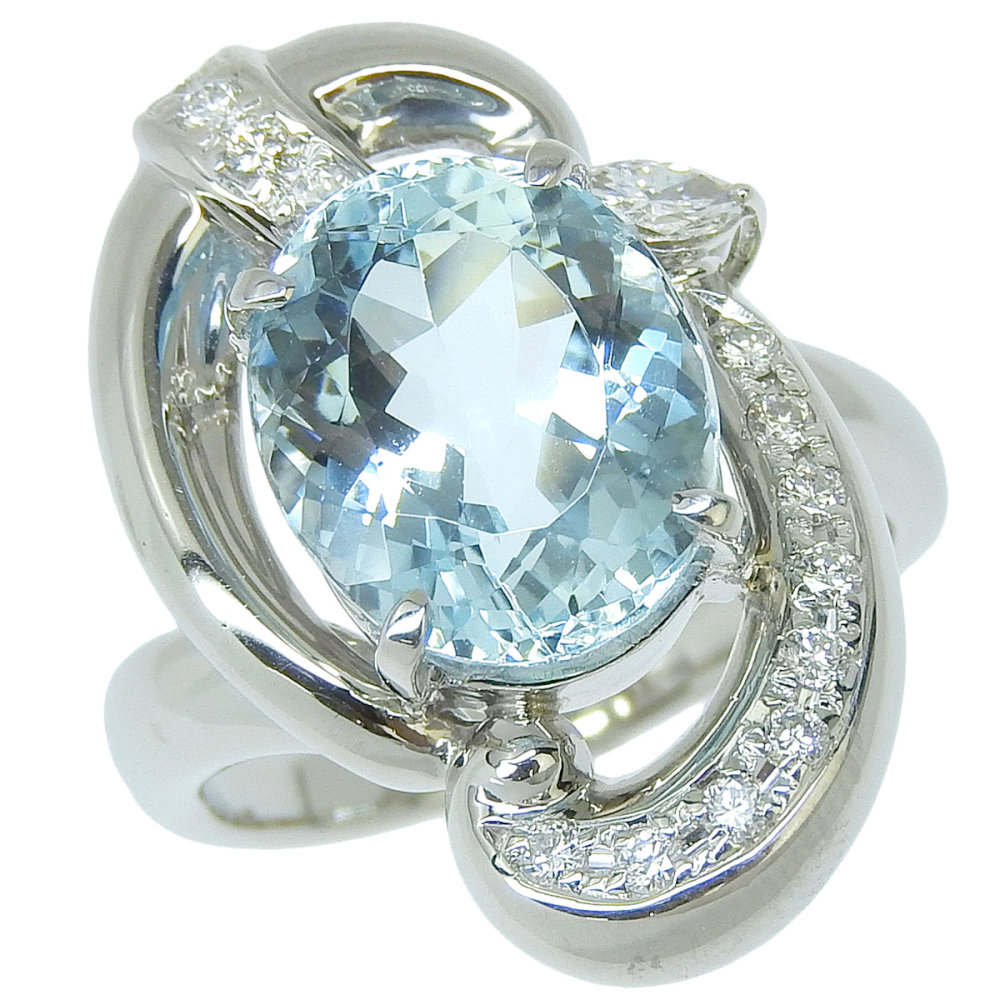 楽天市場】アクアマリン 1.255ct ダイヤモンド リング 12号 PT900