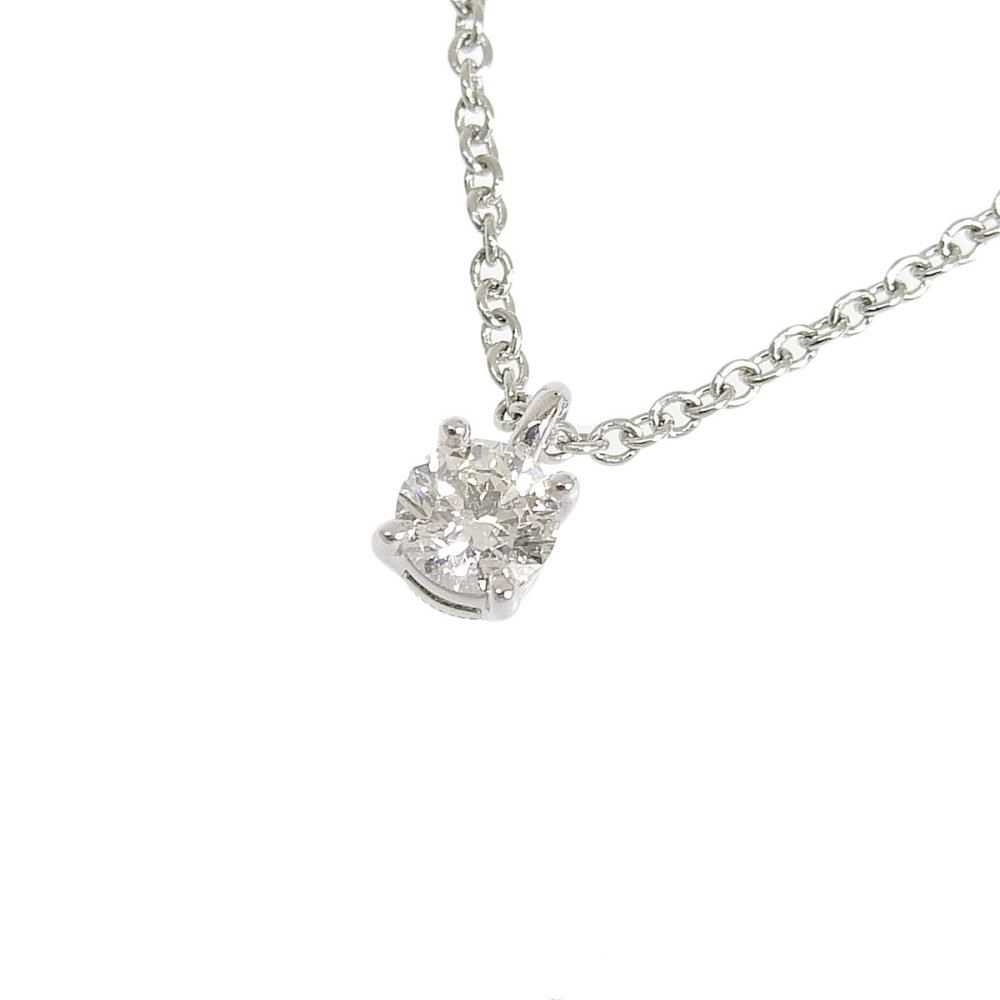 【返品OK】J/VVS1/3EX 0.19ct ソリティア ネックレス 40cm Pt950 新品仕上済み 鑑定書付き 天然ダイヤ 1P 一粒 1粒 ラウンド 円【送料無料】【中古】