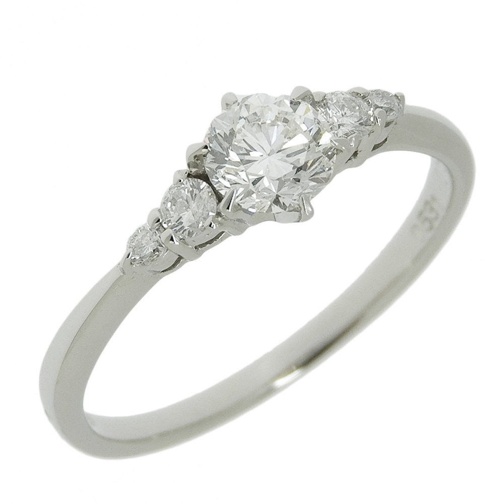 【返品OK】G/SI2/G 0.531ct 天然ダイヤ リング 15号 Pt900 新品仕上げ済み ソーティング付き 合計0.16ct 天然ダイヤ レディース プラチナ 白金【送料無料】【中古】｜三光質店店
