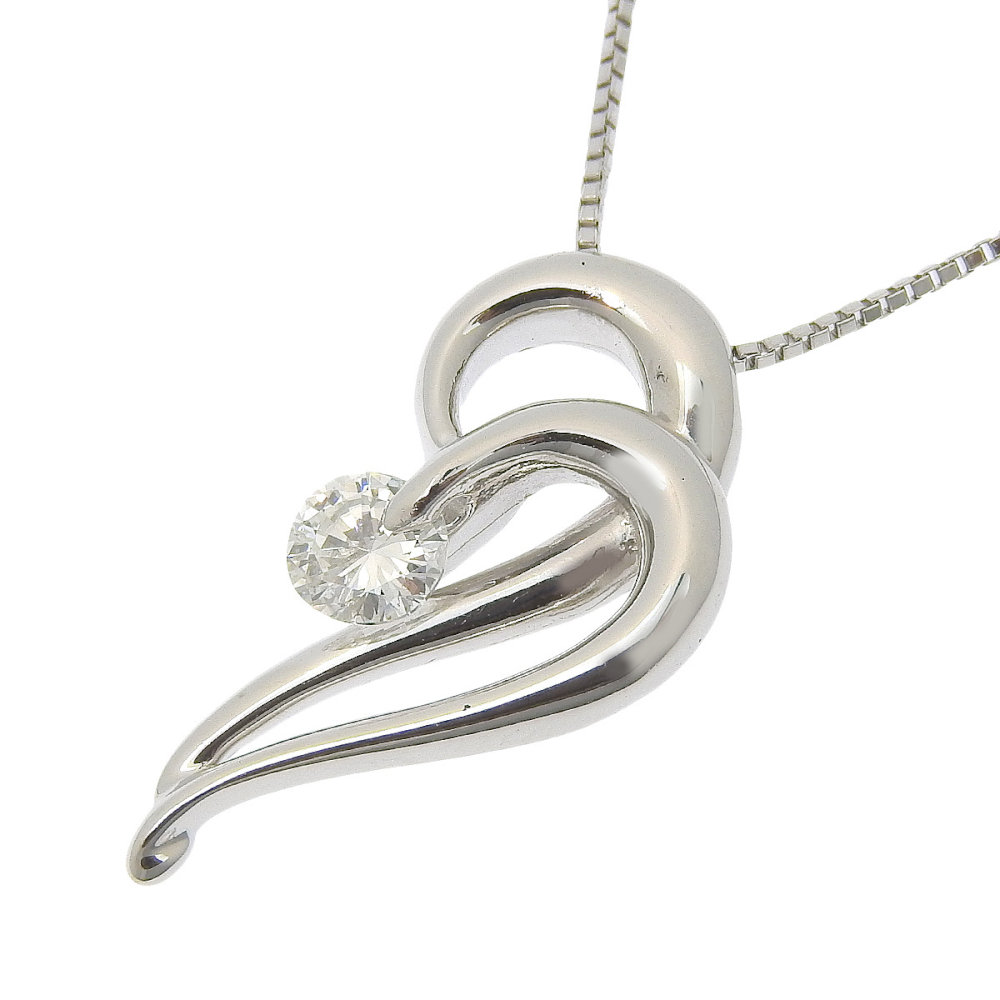 【返品OK】0.315ct 天然ダイヤ ネックレス 40cm Pt850/900 新品仕上げ済み レディース プラチナ 白金 1P 1粒 一粒【送料無料】【中古】