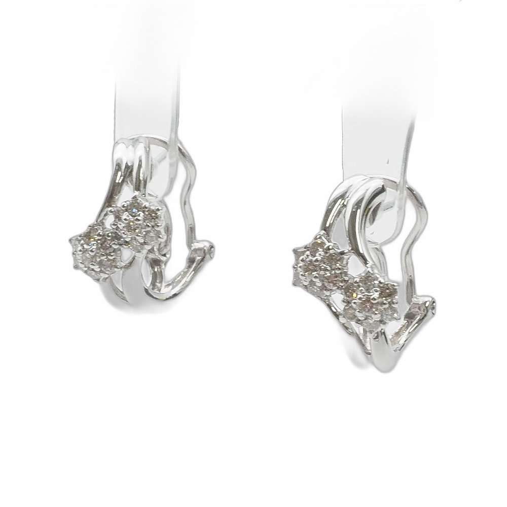 【返品OK】合計0.40ct 天然ダイヤ ピアス K18WG 新品仕上げ済み レディース 18K 18金 ホワイトゴールド 金無垢 2way イヤリング【送料無料】【中古】|三光質店店