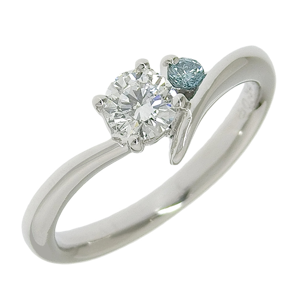 【返品OK】0.34ct 天然ダイヤ リング 10号 Pt900 新品仕上げ済み 0.05ct トリートダイヤ レディース プラチナ 白金 一粒 1粒 1P【送料無料】【中古】